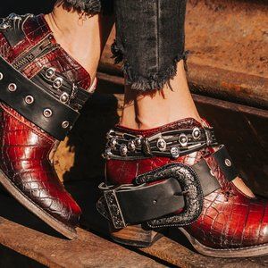 Freebird Saloon Red Croc booties- Brand new- never worn- size 7- no box